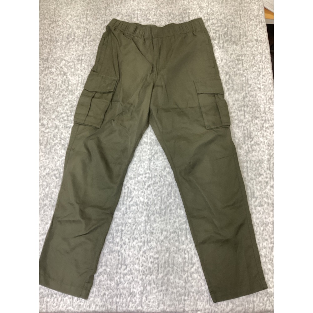 CSG Everett Cargo Pants Mens Medium Olive Green Tapered Leg Elastic Waist New